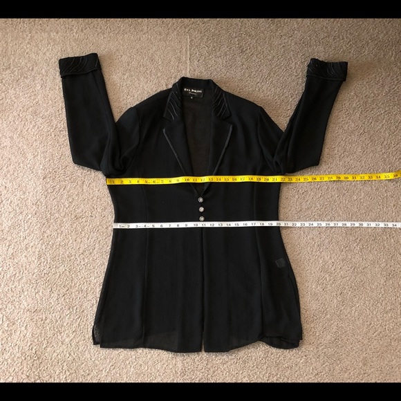Eva Polini Couture Black Embroidered Jeweled Blazer & Top Sz 16  Lot of 2 items - Picture 7 of 16
